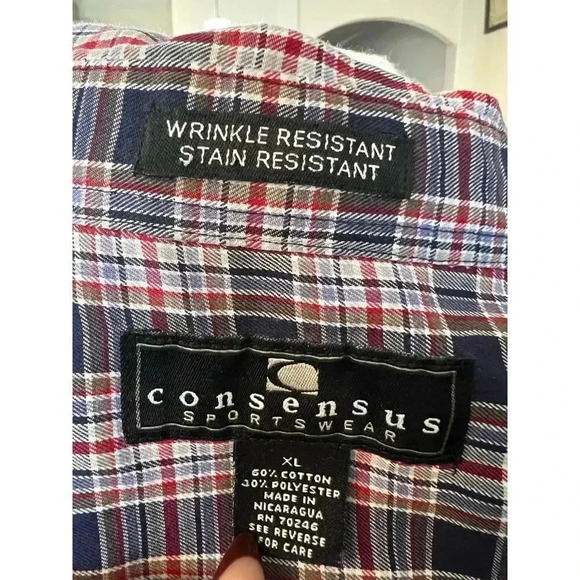 CONCENSUS SPORTSWEAR wrinkle stain resistant long sleeve shirt mens size XL - Picture 6 of 6